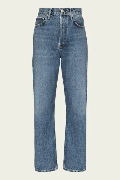 Agolde Five-pocket Straight-leg Jeans In Blue