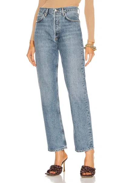 Agolde 90's Pinch Waist High Rise Straight Jean In Navigate