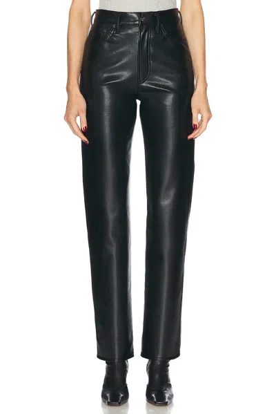 Agolde 90s Pinch Straight-leg High-rise Recycled-leather-blend Jeans In Black