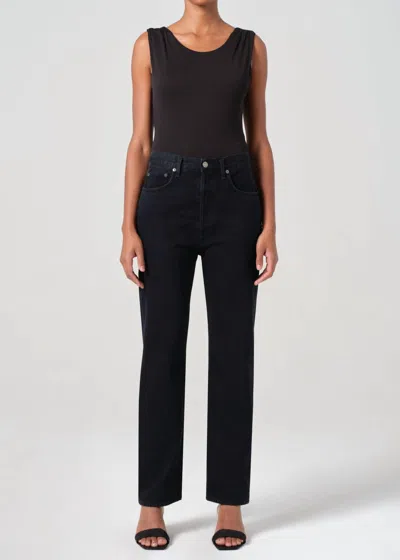 Agolde 90's Pinch Waist Pant In Crushed Black