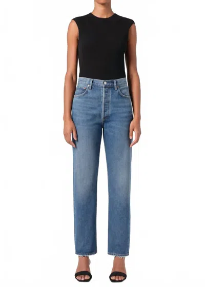 Agolde 90's Pinch Waist Straight Jean In Essence In Black