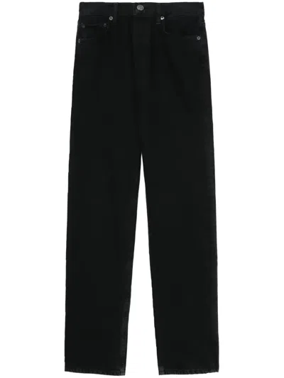 Agolde Womens 90's Pinch Waist Straight-leg Stretch-denim Blend Jeans Cover In Black