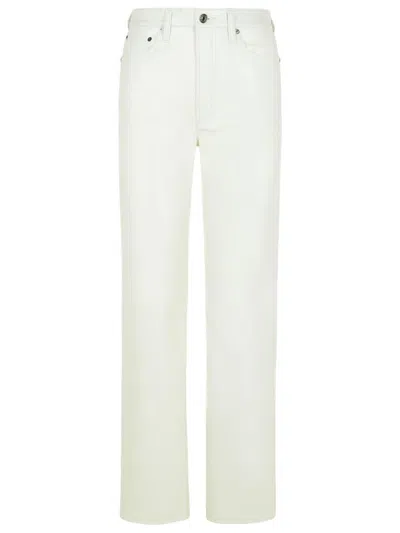 Agolde '90's Pinch' White Recycled Leather Blend Jeans