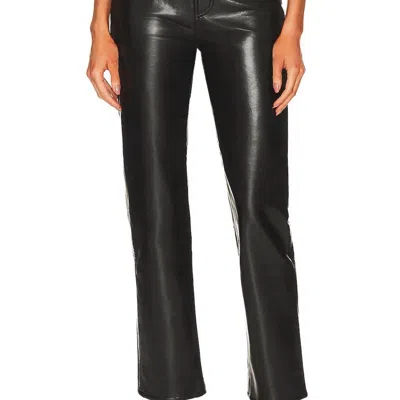 Agolde 90's Recycled Leather Fitted Pant In Black