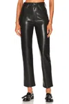 Agolde Recycled Leather 90's Pinch Waist Pants In Detox Black In Black