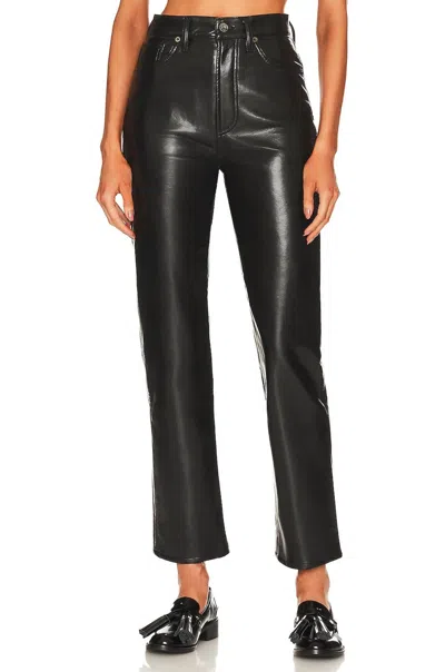 Agolde Recycled Leather 90's Pinch Waist Pants In Detox Black In Multi