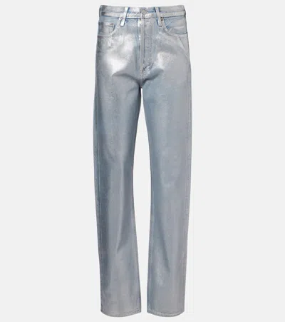 Agolde 90's Straight Jeans In Silver