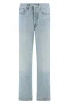 Agolde Riley Cropped Straight-leg Jeans In Blue