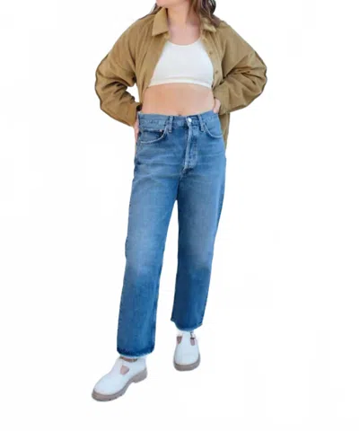 Agolde 90'a Crop Loose Straight Jeans In Oblique In Multi