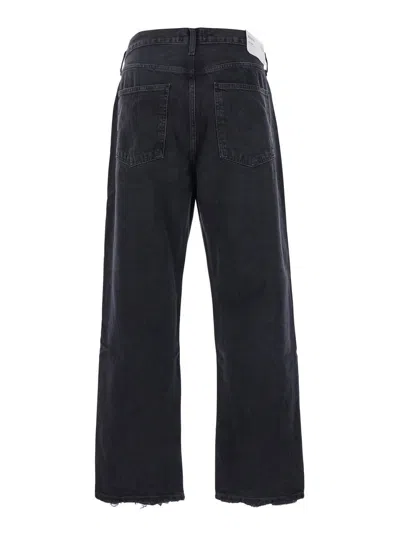 AGOLDE 90S BLACK FIVE POCKET JEANS IN COTTON MAN