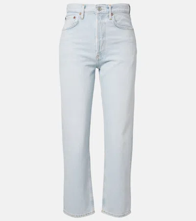Agolde Straight-leg Cropped Jeans In White