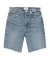 Agolde 90's Raw-cut Edge Denim Shorts In Blue