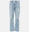 Agolde Mid-rise Straight-leg Denim Trousers In Threadbare