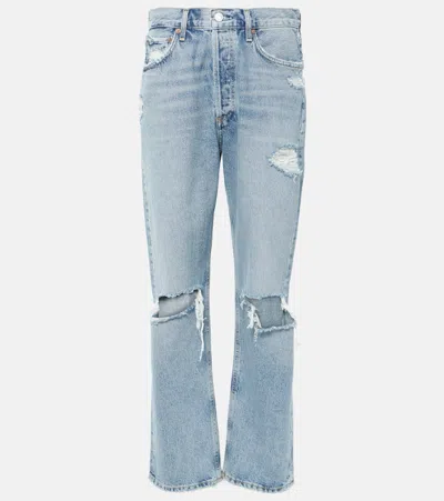 AGOLDE 90S DISTRESSED MID-RISE STRAIGHT JEANS