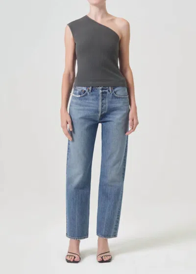 Agolde 90s High Rise Straight Jeans In Hooked In Blue