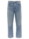 Agolde Blue Five-pocket Jeans With Lightened Effect In Regenerative Cotton Man
