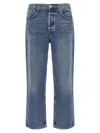 Agolde Relaxed Fit Faded Denim Trousers With Pockets In Blue