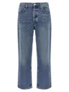 Agolde Relaxed Fit Faded Denim Trousers With Pockets In Blue