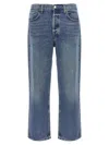 Agolde Relaxed Fit Faded Denim Trousers With Pockets In Blue