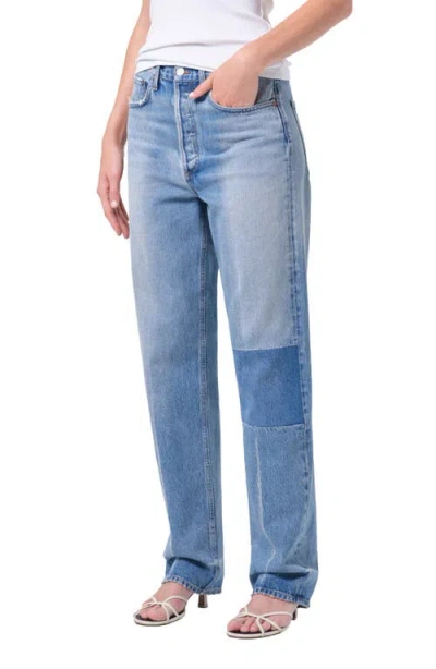 Agolde '90s Mid Rise Relaxed Straight Leg Jeans In Blue