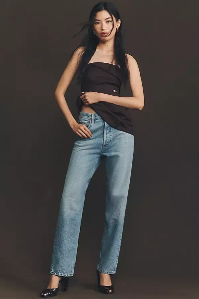 Agolde 90s Pinch Crop High-rise Straight-leg Jeans In Blue