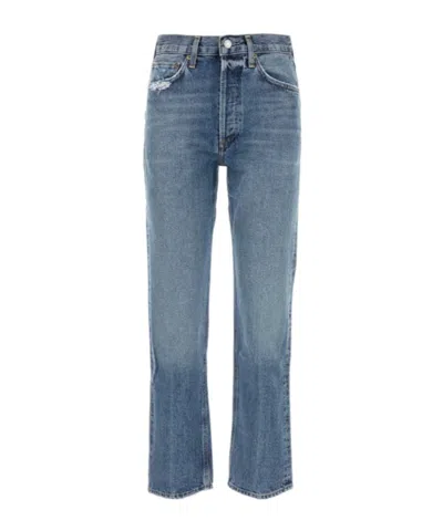 Agolde 90s Pinch Waist Cropped Jeans In Blue