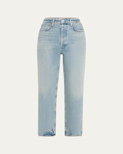 Agolde 90s Pinch Waist Cropped Jeans In Ripple