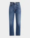 Agolde Pinch Waist Cropped Organic High-rise Flared Jeans In Solace