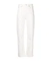 Agolde Luna Pieced Cotton Denim Baggy Jeans In White