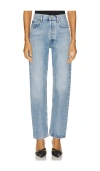 Agolde Riley Crop Denim In Curio In Blue