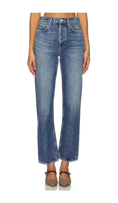 Agolde 90s Pinch Waist High Rise Straight Jeans In Blue