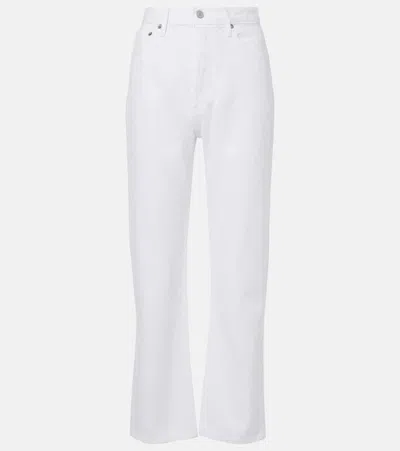 Agolde '90s Pinch Waist High-rise Straight Jeans In White