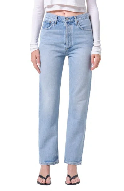Agolde '90s Pinch Waist High Waist Straight Leg Jeans In Blue