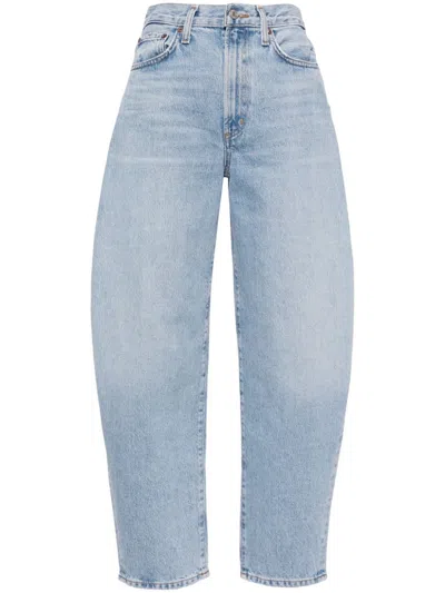 AGOLDE BLUE HIGH-RISE BALLOON JEANS