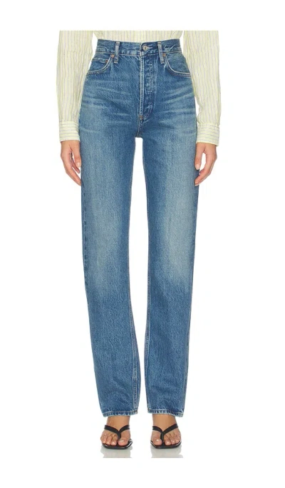 Agolde 90s Pinch Waist Long Jean In Blue