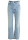 Agolde 90s Pinch Waist Straight-leg High-rise Organic Denim Jeans In Blue