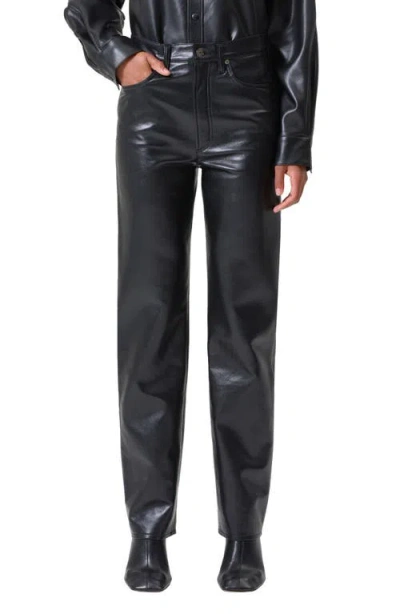 AGOLDE AGOLDE '90S PINCH WAIST STRAIGHT LEG LEATHER BLEND PANTS