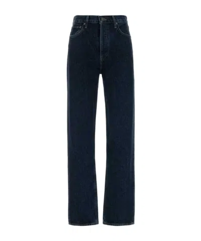 Agolde 90s Pinch Waist Straight-leg Jeans In Black