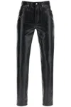Agolde Lyle Recycled Leather Straight Leg Jeans In Detox (black)