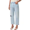 Agolde Crisscross Straight Leg Jeans In Segment