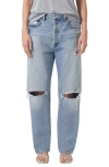 AGOLDE '90S RIPPED MID RISE STRAIGHT LEG JEANS