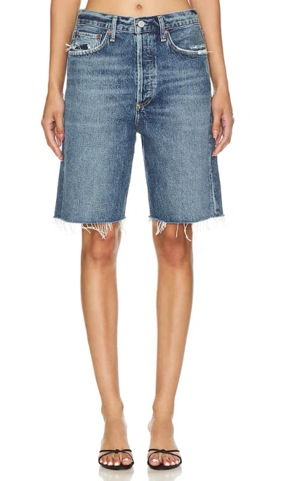 Agolde High Rise Shorts In Blue