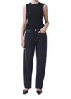 Agolde 90s Straight Leg Jeans In Tar In Black