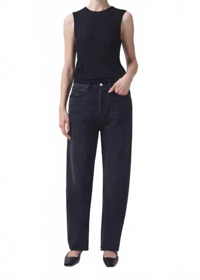 Agolde 90s Straight Leg Jeans In Tar In Black