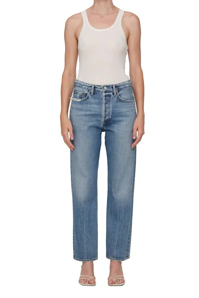 Agolde 90s Straight Leg Mid-rise Jeans In Blue
