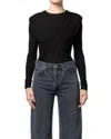 Agolde Abbi Ruched Jersey Bodysuit In Black
