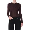 Agolde Abbi Ruched Bodysuit In Brown