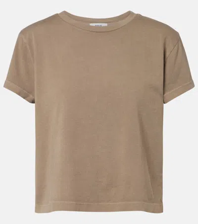 Agolde Adine Cotton Jersey T-shirt In Brown