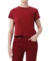 Agolde Adine Cotton Shrunken Tee In Red