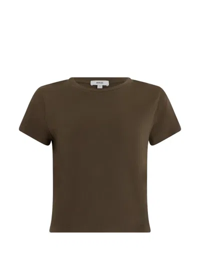 Agolde Womens Adine Shrunken Cotton T-shirt Uniform Xs In Brown